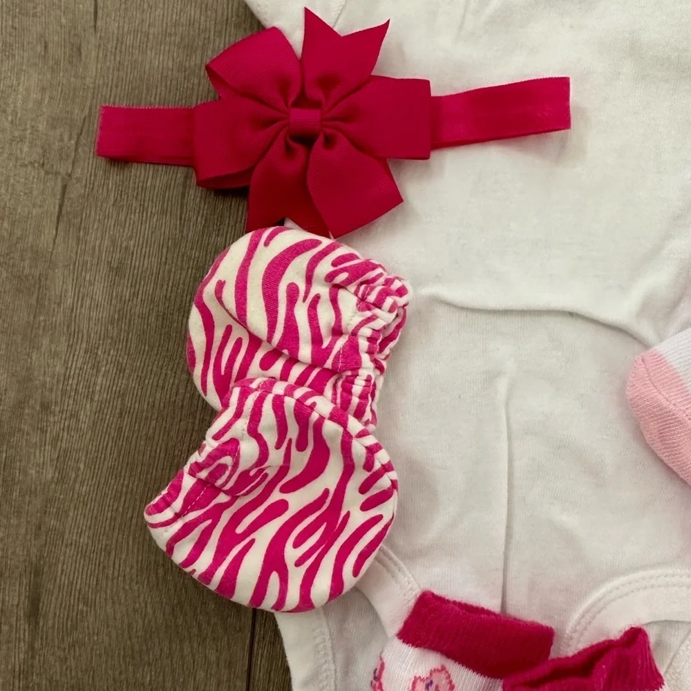 Carter’s newborn baby girl bodysuit accessory bundle lot